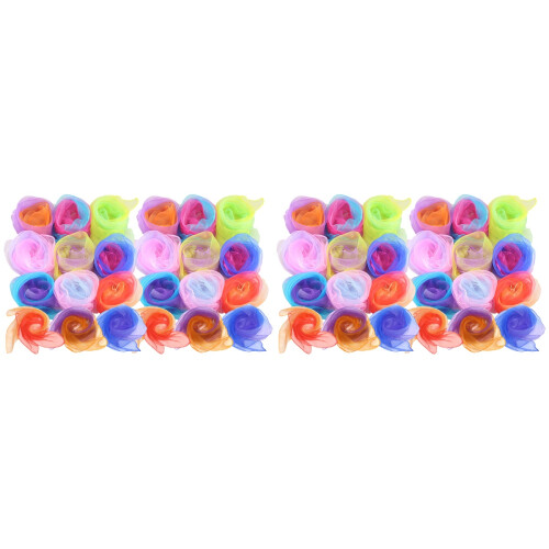 48Pcs Assorted Color Juggling Dance Scarves Soft Gauze for Performance 1