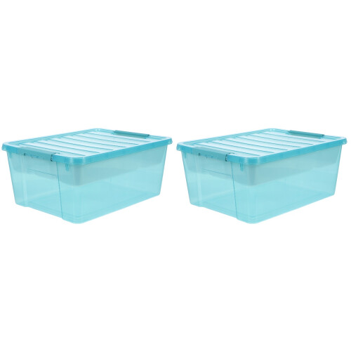 2St Draagbare PP Opbergbox Met Voor Bouwstenen En