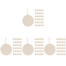 4Sets Beige Ronde Houtstukken Dik Blank Voor DIY Knutselmaterialen