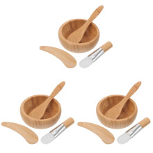 3Sets Beauty Salon Maskerkom Set Met Mengkom En Kwast Assorti Kleuren