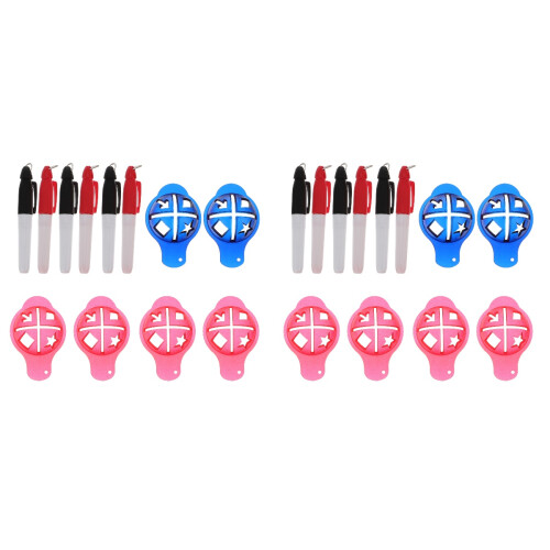 12Sets Ball Line Marker Set Compact Golfbal Marker Zwart Rood 1