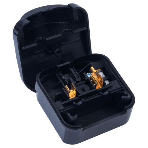 Power Connections SCP-BK-R-5A Black Schuko Plug Converter No Earth Returnable 5A 2