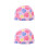 2Stk Kinder Badekappe Nylon Schwimmkappe Wasserdicht Pink 2