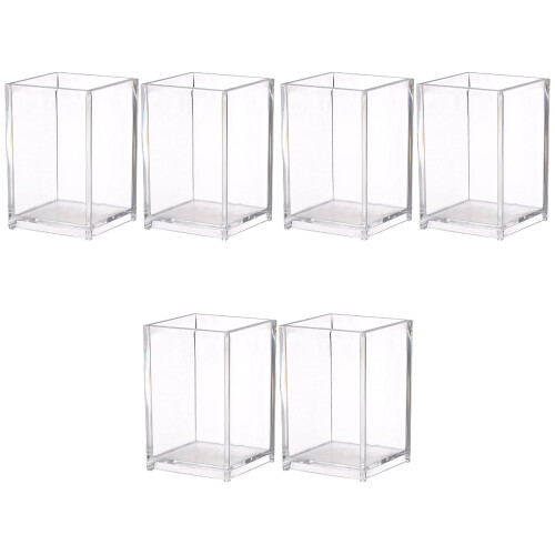6Stk Stiftehalter Transparent Für Bürobedarf Und Makeup 2