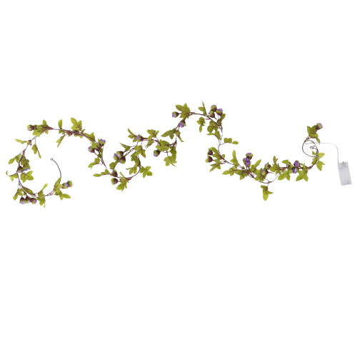 2Pcs Purple Rose Vine Copper Wire String Lights LED Battery Operated 1