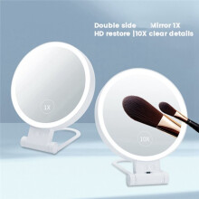 B Beauty Planet Specchio Ingranditore con Luce 30X, Specchio per il Trucco Ingranditore Bifacciale 1X/30X, 1500 MAh, 3 Modalità Colore
