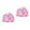 2Stk Kinder Badekappe Nylon Schwimmkappe Wasserdicht Pink 1