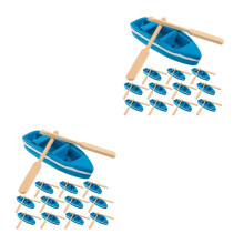 32Sets Mini Resin Zeilboot Figuren Met Hout Voor Thuis En Kantoordecor