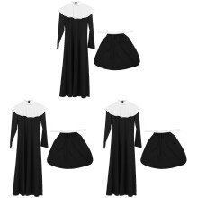 3Sets Lichtgewicht Nonnenoutfit Vrouwen Plus Size Spandex Cosplay