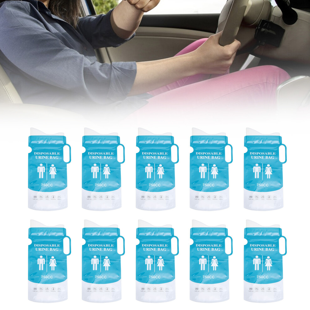 10PCS Portable Urine Bag with Rapid Solidification, 600ml Emergency Urinal for Cars
