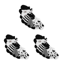 15Paare Kurzsocken Kuhmuster Komfort Farben