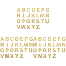 3Sets Stickapplikationen Alphabet Für DIY Kleidung Und Taschen Gold