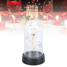 Multifunctional Colorful Glass Flower Night Light, ABS & Built-in Battery