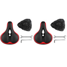 2Stk Rotes Schwarzes Radfahr Sattel Ergonomisch Stoßdämpfend