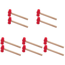 10Pièces Jouets Marteaux Rouge Bois Pour Enfants Jeu Préparatoire