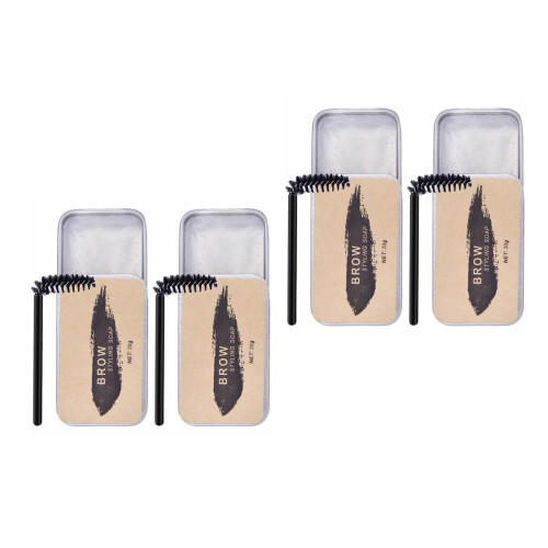 4Ensembles Kit Transparent Sourcils Brosse Boîte Acier