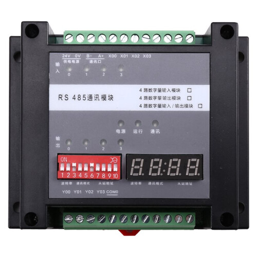 Expansion Module: Modbus RTU Protocol, RS485 Communication, 4 Inputs, 4 Outputs I/O Module,RTU Protocol Extension Module