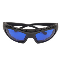Golfballfinder-Brille, PC-Glas, Weitwinkelansicht, Antirutsch, Blaue Linsen, Schwarzer Rahmen