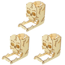 3Pièces Tour À Dés Portable En Bois Beige, Design Crane Élégant