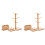 2Pcs Brown Bamboo Storage Rack Hanging Mug Holder for Home Cafe 1