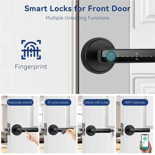 Tuya  Door Lock Buletooth Digital Electronic Lock with Fingerprint Key PassWord APP Remote UnLock 1