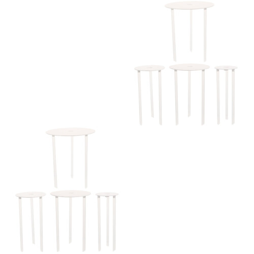 8Ensembles Supports Gâteaux Blancs Réutilisables Pour Gâteaux À Étages 1
