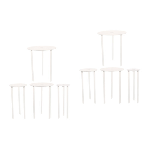 8Ensembles Supports Gâteaux Blancs Réutilisables Pour Gâteaux À Étages 2