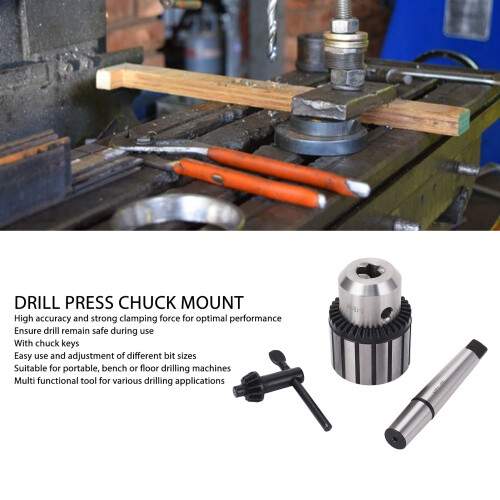 Drill Press Mount JT6 Chuck with MT2 Morse Taper Arbor Key for Precision Work 2
