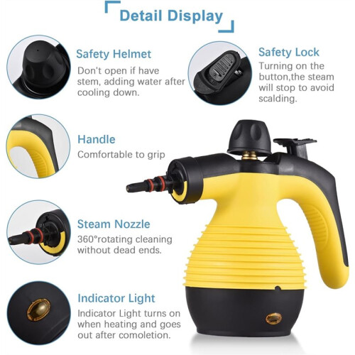 Kitchen Multifunctional High Temperature Pressurized Handheld Steam Cleaning Machine with 9PCS Accessory UK Plug 2