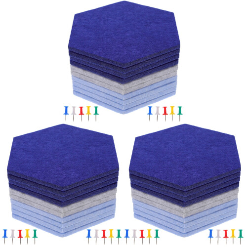 30Pièces Tableau Hexagonal Adhésif En Feutre Coloré Pour Bureau
