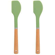 2Pièces Spatules Cuisson Silicone Vert Flexibles Ustensiles Cuisine