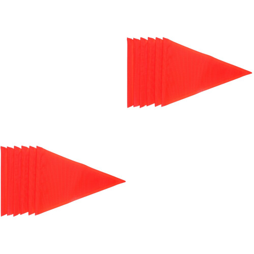 12Pièces Drapeaux Triangulaires PVC Rouge Robustes