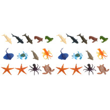 24Pièces Animaux Plastique Décor Éducatif Jouets Colorés