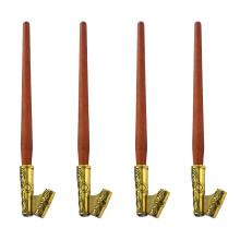 4Pièces Porte-Plume Oblique Bois Métal Stylé Pour Artistique