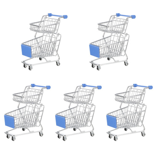 5Pièces Mini Chariot Supermarché Jouet Et Rangement Bureau