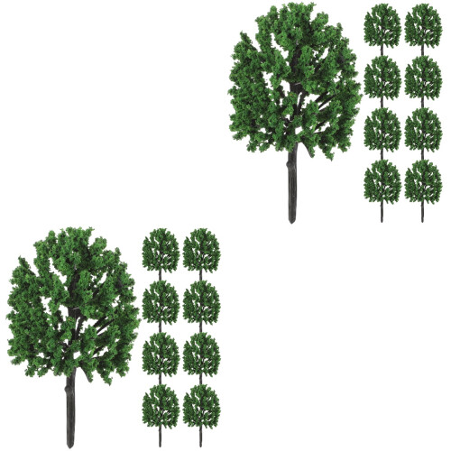 20Pièces Modèles D'arbres En Plastique Vert Pour Décor Micro Paysage 1
