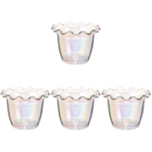 4Pièces Bols En Verre Transparent Pour Salade Et Service Polyvalent