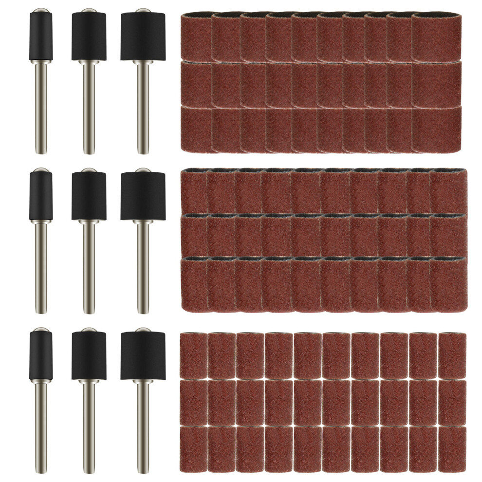 Artibetter 306Pcs Sandpaper Bands With Drum Mandrels For Nail Art Manicure Use