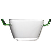 3Pcs Transparent Glass Bowls with Handle Multipurpose Salad Bowls