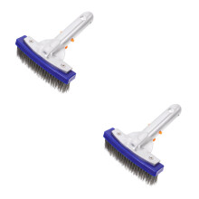 2Pcs Portable Pool Cleaning Wire Brush ABS Alloy for Pool Walls