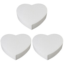 3Pcs White Foam Heart Cake Models Perfect for Cake Decorating