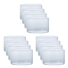 12Pcs Oven Safe Glass Dessert Cups Stylish Milkshake and Pudding Molds
