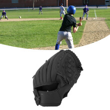 Guanto da Baseball in Pelle PU Nera da 10.5 Pollici, Morbido Mitt per Softball, Adatto a Giovani e Adulti