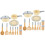 2Sets Durable Wood Cookware Playset Pretend Play Kitchenware for Kids 4