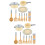 2Sets Durable Wood Cookware Playset Pretend Play Kitchenware for Kids 7