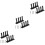6Pièces Support Mural Arc ABS Noir Mural Rangement 5