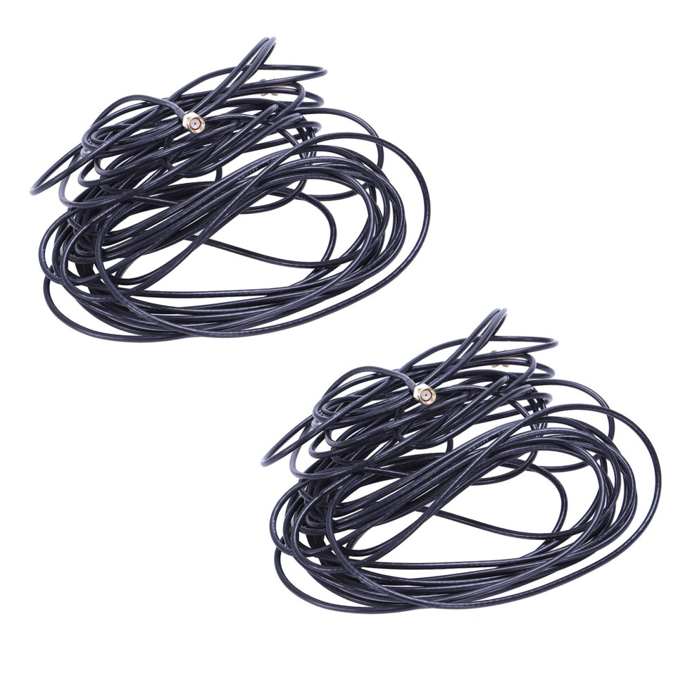 2X 5M Rp-Sma Male To Female Wifi Antenna Connector Extension Cable Black 6033401277034