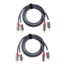 2X Rexlis 2 Rca do 2 Rca MęSki na MęSki Kabel Audio Hifi Ofc Av PrzewóD GłośNikowy do Wzmacniacza TV DVD Subwoofer Soundbar 1M