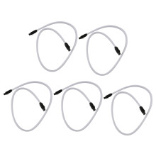 5X 50CM 3.0 III SATA3 7Pin Data Cable 6Gb/S SSD Cables HDD Hard Disk Data Cord Premium Version(White)