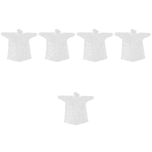 50Pièces Ponchos De Jetables Blancs Avec Poignets Élastiques 2